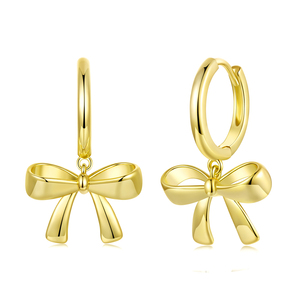 Pendientes de Aro con Lazo, Chapados en Oro, Aleación, Joyería de Moda para Mujer, Regalo - Product Image 2