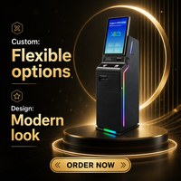 Kios Pencetakan Layanan Mandiri Warna Kustom dengan Grafik Cetak UV Terminal LCD Berdiri di Lantai