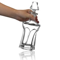 N37 Carafe à whisky Offre Spéciale Capacité de 750ml Bouteille en verre transparent avec couvercle rotatif pour vin