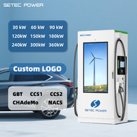 Station de recharge rapide DC pour véhicules électriques de niveau 3 SETEC POWER avec écran publicitaire de 55 pouces