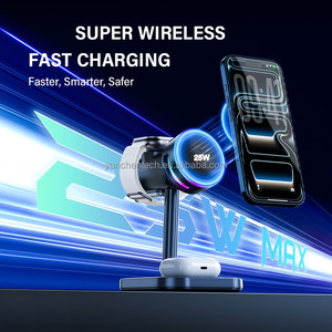 แท่นชาร์จไร้สายแม่เหล็กแบบตั้งโต๊ะคุณภาพสูง 3 in 1 รองรับ PD 25W ชาร์จเร็ว สำหรับโทรศัพท์ พร้อมพัดลมและไฟกลางคืน - Product Image 6