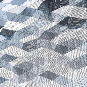 Panneaux décoratifs de façade extérieure de <span class=keywords><strong>maison</strong></span> <span class=keywords><strong>moderne</strong></span> en perforation 3D personnalisée, placage en aluminium, revêtement mural extérieur - Product Image 2