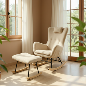 Fauteuils à bascule ergonomiques pour <span class=keywords><strong>allaitement</strong></span>, chaise <span class=keywords><strong>confortable</strong></span> pour <span class=keywords><strong>allaitement</strong></span> pour la chambre de bébé, la chambre à coucher, le salon - Product Image 4