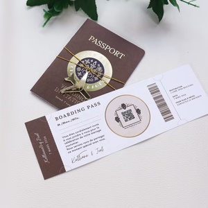 Carte d'invitation de mariage personnalisée format passeport, ensemble pliable, essentiellement sur mesure, paiement après réception, vente en gros, directement de l'usine - Product Image 6