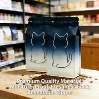 Individuell Bedruckte Matt-Schwarze Standbeutel aus Aluminiumfolie mit Flachem Boden für Katzenfutter, Schokolade, Süßigkeiten, Natürlichen Kakao, Snacks und Kaffee