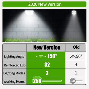 Lámpara Solar de Pared con Sensor de Movimiento para Jardín, Patio y Camino, IP65 Impermeable, 3 Modos, Luz LED Solar para Exteriores - Product Image 4