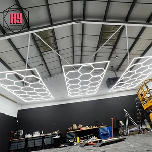 車のワークショップのためのカスタムデザインの車の六角形のLedライトガレージ照明 - Product Image 6