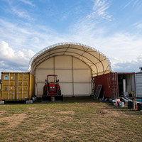 Auvent de conteneur à poutre unique C2020 avec paroi arrière en PVC imperméable, garage pour conteneur maritime, tente d'entrepôt portable
