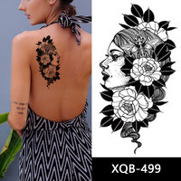 XQB401-500 grand bras transfert d'eau imperméable à l'eau anti-transpiration bras jambe dos taille corps Art temporaire tatouage autocollants pour hommes et femmes