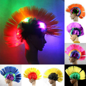 Perruque Mohican Punk pour Fête d'Halloween, Nouveauté 2026, en Fibre Protéinée, Effet Lisse et Ondulé, Accessoire Cheveux Gold Bell - Product Image 5