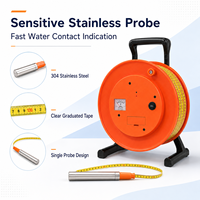 Ruban de mesure de niveau d'eau portable en acier de 50m/100m, haute précision (0,2%), protection IP66, alimentation 5W pour les relevés de fosses de fondation