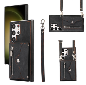 Funda de Cuero de Lujo Estilo Ejecutivo para Teléfono con Correa de Muñeca y Correa Larga para el Hombro para Samsung S23 S24ULTRA - Product Image 6