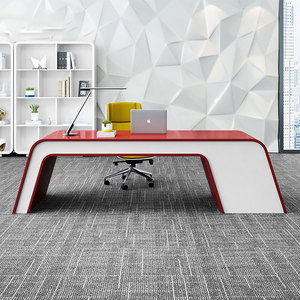 Venta al por mayor de diseño moderno de forma curva Director Ejecutivo muebles de oficina escribir blanco mesa de escritorio - Product Image 6