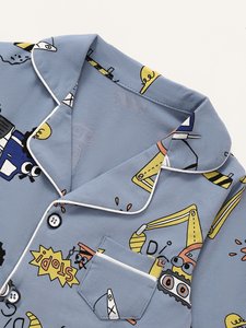 Bán Buôn Tùy Chỉnh In Ấn Hữu Cơ Tre Trẻ Em Của Quần Áo Ngủ Dài Tay Áo Trẻ Em Quần Áo Với Túi - Product Image 5