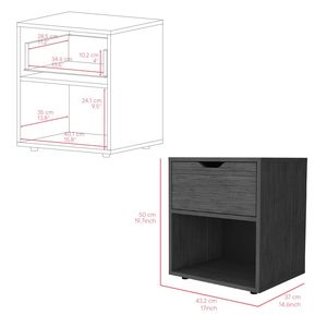 Mesita de noche de madera maciza nórdica moderna DB Altheimer mesita de noche inteligente gris claro para uso en apartamentos - Product Image 6