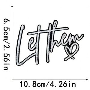 Parche Termoadhesivo Bordado en Forma de Corazón 'Let Them' para Sombrero, para la Esposa de Playa, para Decoración de Ropa y Carteras, Venta al por Mayor - Product Image 2