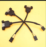 Montaje en panel hembra USB 2,0 personalizado a cable conector Molex 4pin 5P