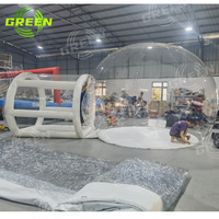 Tente gonflable verte de bulle de PVC Chambre claire de dôme d'igloo pour l'usage de piscine ou de parc pour l'amusement et les loisirs