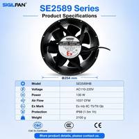 Ventilateur axial EC 254x89mm 220V à haute efficacité avec roulement à billes et pales en plastique pour compresseur d'air et machines OEM/ODM