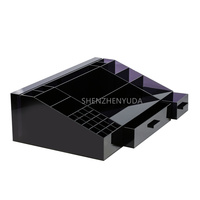 Compteur de PMMA noir unité cosmétique vitrine Lucite rouge à lèvres fard à paupières maquillage brosse Palette cosmétique présentoir intégré