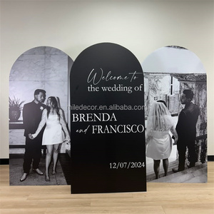 MILE Custom <strong>Welcome</strong> to Our Wedding Sign Large Photo Backdrop Wedding <strong>Welcome</strong> Sign with Photo Panel <strong>Boards</strong> Arch - Product Image 2