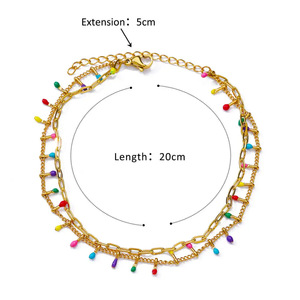 Cadena de Clavícula Geométrica Colorida Bohemia de Acero Inoxidable con Baño de Oro de 18K, Hecha a Mano, para Mujer, de Moda - Product Image 5