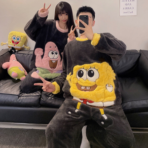 Conjuntos <span class=keywords><strong>de</strong></span> ropa <span class=keywords><strong>de</strong></span> dormir <span class=keywords><strong>de</strong></span> dibujos animados pareja Pijamas Mujer Otoño e Invierno Coral polar grueso estudiantes <span class=keywords><strong>adolescentes</strong></span> pijama <span class=keywords><strong>de</strong></span> hombre traje - Product Image 4