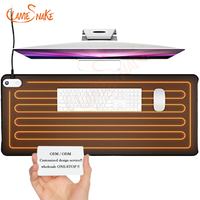 Tapis de bureau chauffant électrique sur mesure, grand format, en graphène, chauffage rapide, en cuir, imperméable, avec affichage numérique de la température