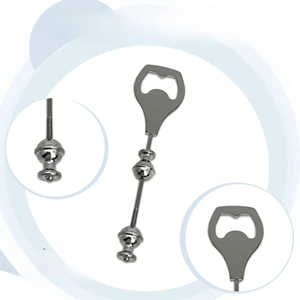 Ouvre-bouteille en acier inoxydable avec poignée décorative à visser, personnalisable avec des perles, logo gravable, outil d'ouverture manuel - Product Image 5