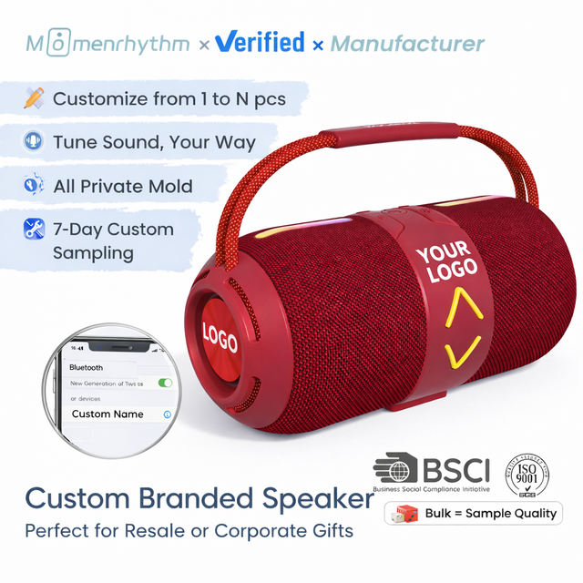 High Bass  Printed Speaker RGB With Custom Logo Portable Wireless Waterproof Speaker for Outdoors and Parties