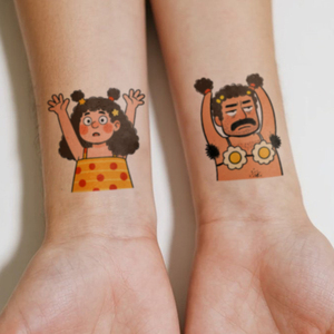 Colorido <span class=keywords><strong>tatuajes</strong></span> temporales pegatina hombre y mujer salvaje lindo pareja de dibujos animados tatuaje impermeable <span class=keywords><strong>para</strong></span> cara brazo pierna - Product Image 4