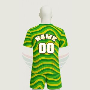 Conjunto de Camiseta y Pantalones Cortos de Fútbol Personalizados para la Copa Mundial de Fútbol Brasil 2026, Camiseta con Cuello en V de Poliéster y Pantalones Cortos - Product Image 2
