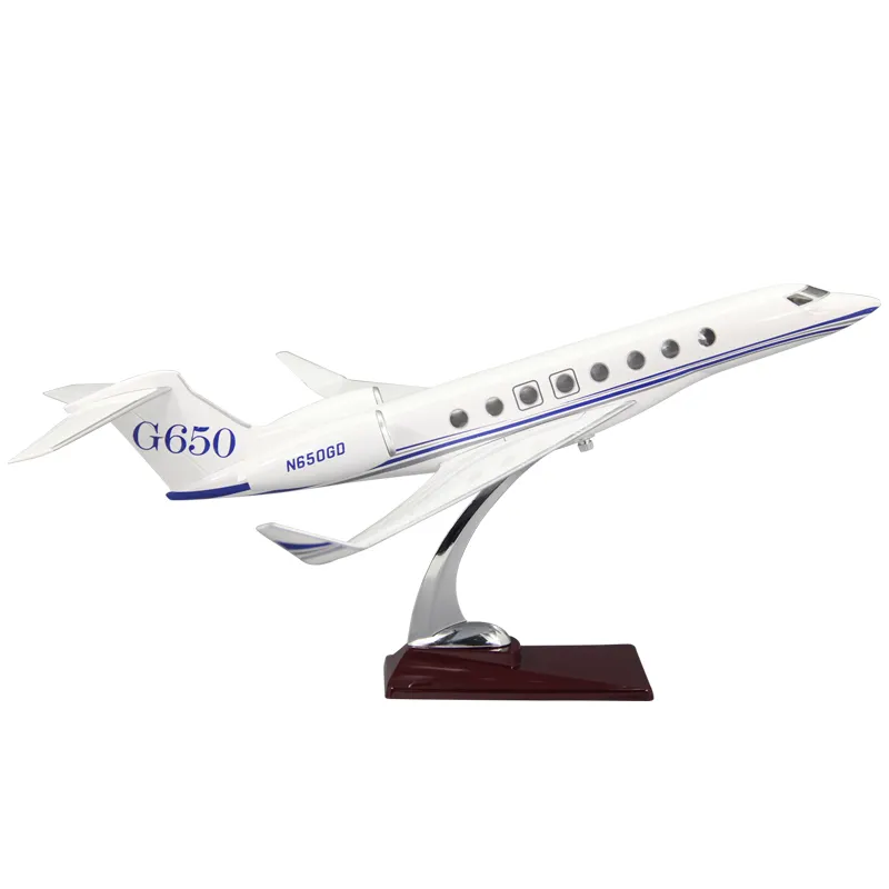 ABS uçak Model uçak 45cm 1: 70 uçak Led ışıkları ile Gulfstream G650 modeli