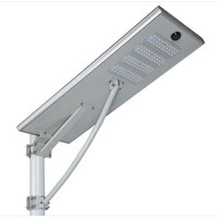 Lampadaire LED Solaire Tout-en-un avec Capteur Radar à Micro-ondes IP66, Batterie au Lithium, Corps en Aluminium, Gradation Automatique 80W pour Jardin et Parking