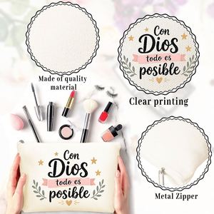 Sac cadeau pour femmes, trousse de maquillage avec slogan Faith pour maman, filles, amies, cadeaux idéaux pour les voyages, anniversaires, trousse de maquillage - Product Image 3