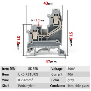 CHFRPU 500V 40A 0.2-4mmsq线连接器端子块高压配电连接器，带返回端子块 - Product Image 3