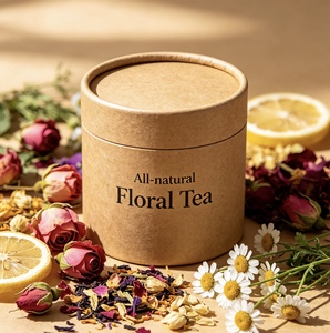 Boîte en papier pour emballage de thé avec logo personnalisé, tube cylindrique hermétique pour thé aux fleurs et mélange d'herbes - Product Image 3