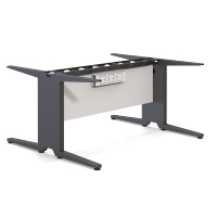 Table de travail de bureau commerciale avec écran de confidentialité blanc et plateau de rangement dissimulé pour poste de travail en espace ouvert pour grandes entreprises