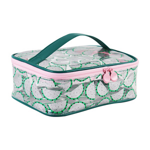 sedex Clear PVC <b>Makeup</b> Bag With Lips And Diamond Print Waterproof Cosmetic Case <b>For</b> Travel Toiletry <b>Storage</b> With Zipper - Product Image 1