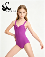 Leotardo de Ballet con Tirantes para Mujer/Niña, Body de Danza Elástico con Cintura Ajustable, Ropa de Danza Profesional para Gimnasia