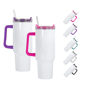 Gobelet isotherme de voyage en acier inoxydable RTS, couleur unie, scintillant, rose vif, 40 oz, mélange blanc - Product Image 4