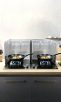 Conteneur d'isolation thermique multi-tailles pliable en aluminium, résistant aux chocs, de qualité alimentaire, pour cuisinière à gaz, protection anti-éclaboussures d'huile
