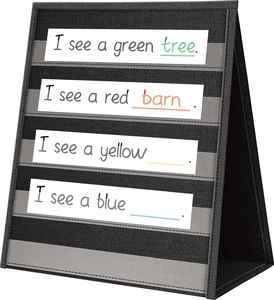 Dual-Sided Heavy-Duty Eco-Friendly Black American Style <b>Tabletop</b> Stand 5 Straps Durable Pocket Chart Display Foldable Wall - Product Image 1