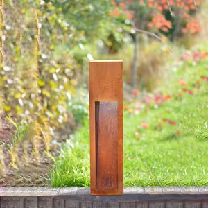 Lampadaire d'extérieur en acier Corten Art Déco résistant aux intempéries - Product Image 4