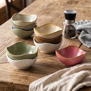 Vaisselle de table pour restaurant et usage domestique, Bol à crème glacée en céramique, Bol rétro en porcelaine pour snacks et fruits secs, Bol à salade émaillé au four - Product Image 3