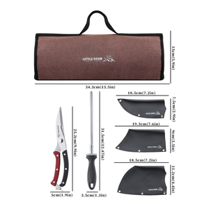 <span class=keywords><strong>Set</strong></span> di 9 <span class=keywords><strong>coltelli</strong></span> da macellaio con fodere e borsa, coltello vichingo, mannaia per <span class=keywords><strong>carne</strong></span>, forbici da cucina resistenti e affilatore a barra - Product Image 3