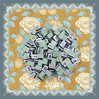 Jeu de Mahjong de luxe gravé à 4 couches, 160 tuiles, style américain, portable, en acrylique bleu pâle, lourd