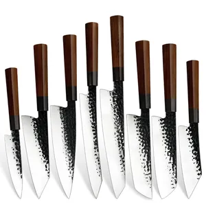 Facas de cozinha profissionais de aço inoxidável, facas 440c de alto carbono de chef de cozinha, personalizadas, gyuto, utensílio de cozinha com cabo de madeira de ébano