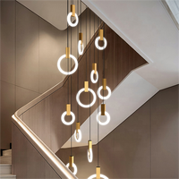 Lustre d'escalier duplex de villa de processus givré de lumière de suspension de salle à manger la plus vendue de haute qualité