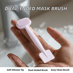 Cepillo de Silicona Plano de Doble Cabeza con Mango de Plástico para Limpieza Facial y Maquillaje, Herramienta de Belleza de Doble Uso con Cabezal de Gel Suave TPR - Product Image 2
